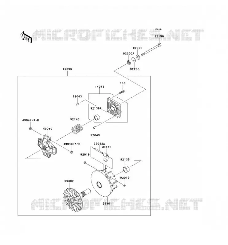 VARIATEUR Kawasaki SSV 400 2013 MULE 600  KAF400BDF