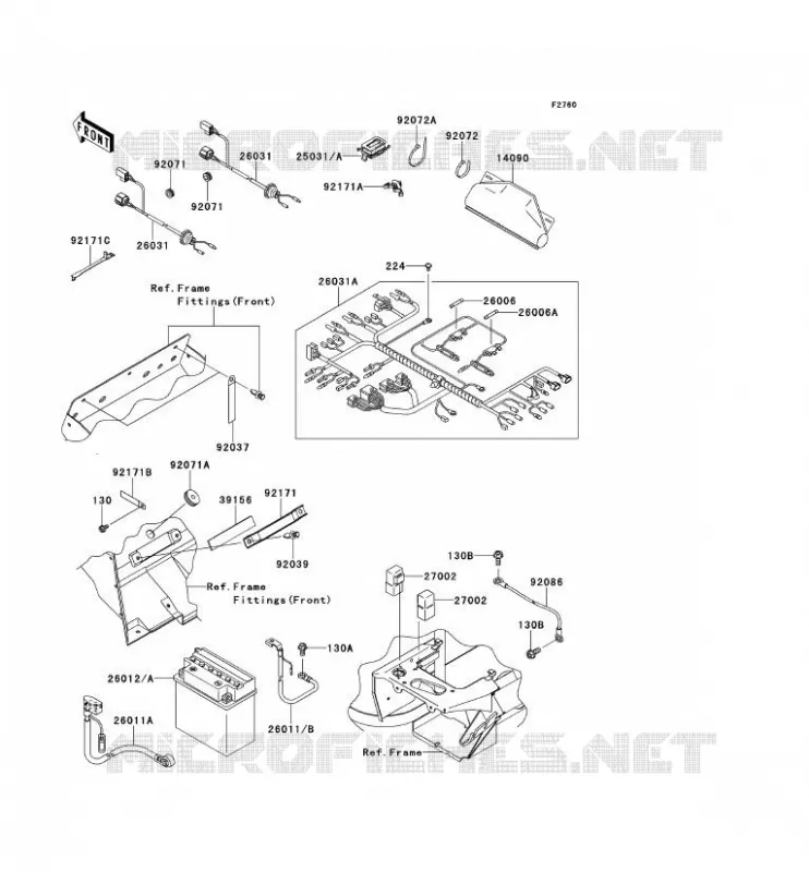 CHASSIS EQUIPMENT ELECTRIQUE Kawasaki SSV 400 2013 MULE 600  KAF400BDF
