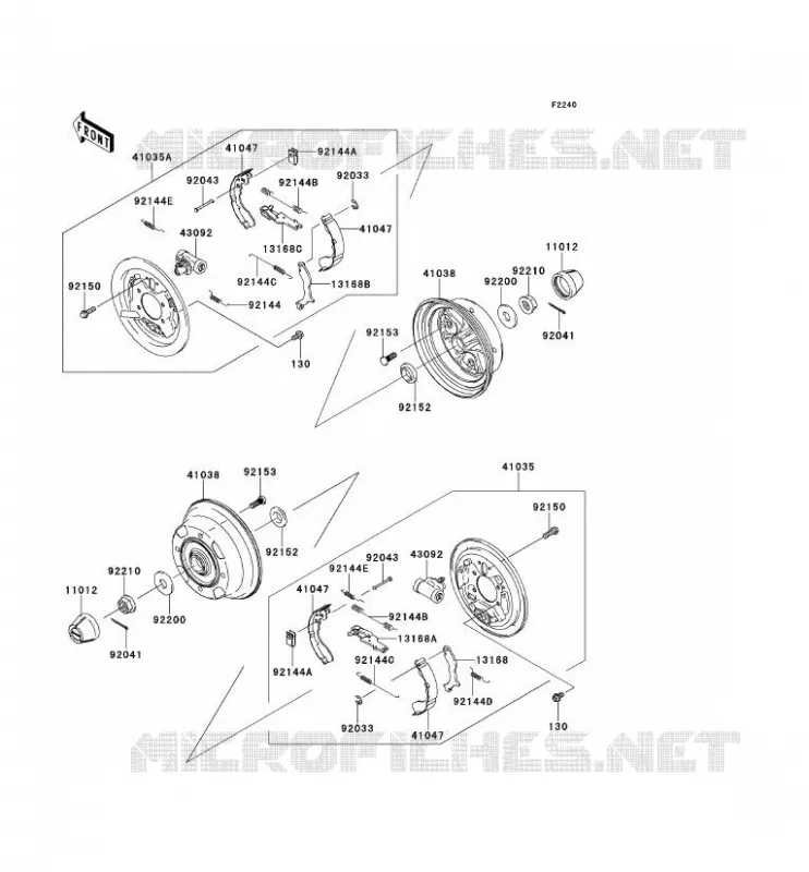 MOYEU ARRIERE Kawasaki SSV 400 2014 MULE 600  KAF400BEF