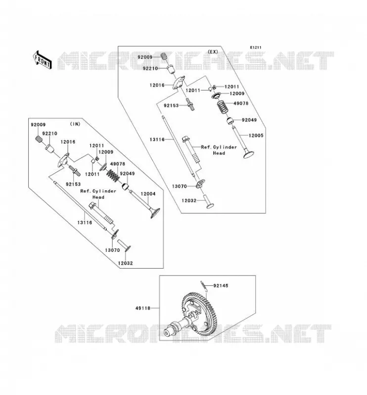 SOUPAPE/ARBRE A CAME Kawasaki SSV 400 2014 MULE 600  KAF400BEF