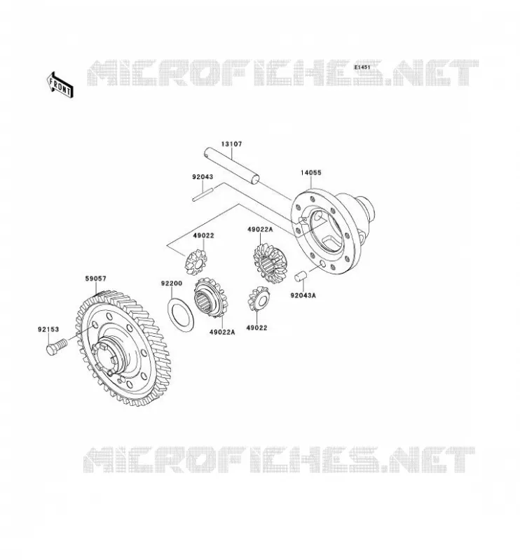 DIFFERENTIEL Kawasaki SSV 400 2015 MULE 600  KAF400BFF