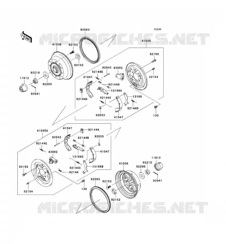 MOYEU ARRIERE/FREIN Kawasaki SSV 400 2005 MULE 610 4X4  KAF400-C1