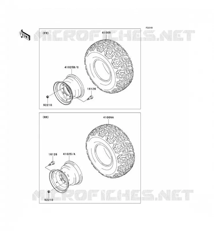 ROUE/PNEUS Kawasaki SSV 400 2007 MULE 610 4X4  KAF400C7F