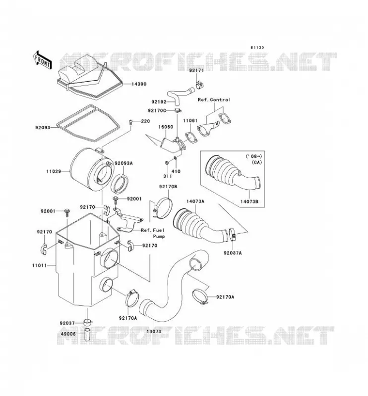 FILTRE A AIR Kawasaki SSV 400 2008 MULE 610 4X4  KAF400C8F