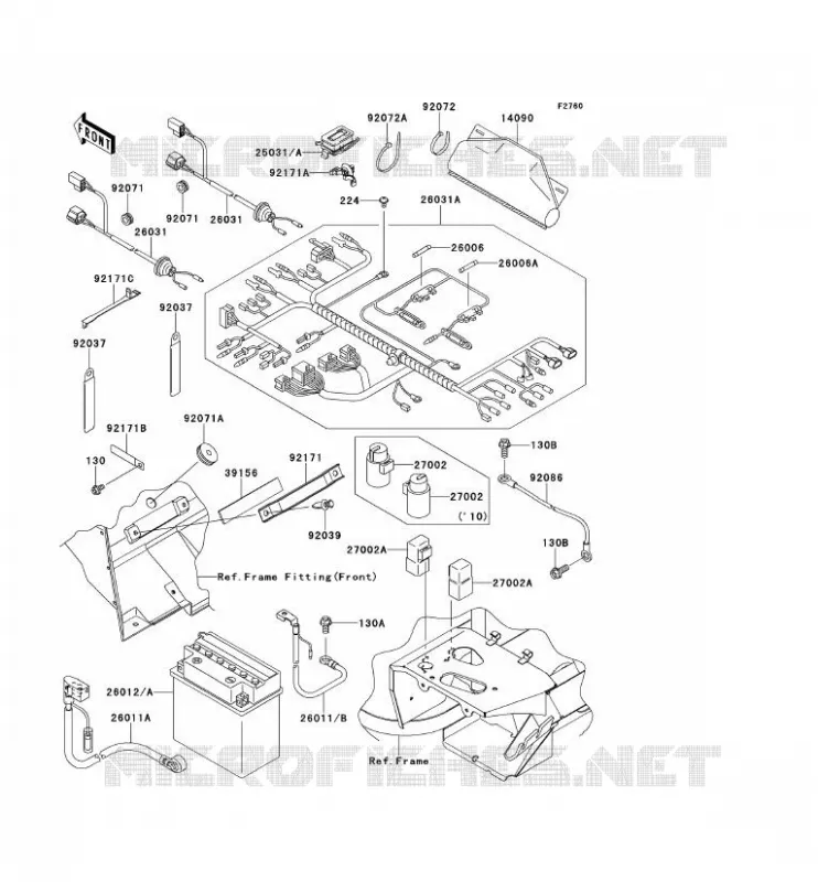 CHASSIS EQUIPMENT ELECTRIQUE Kawasaki SSV 400 2013 MULE 610 4X4 XC  KAF400DDF