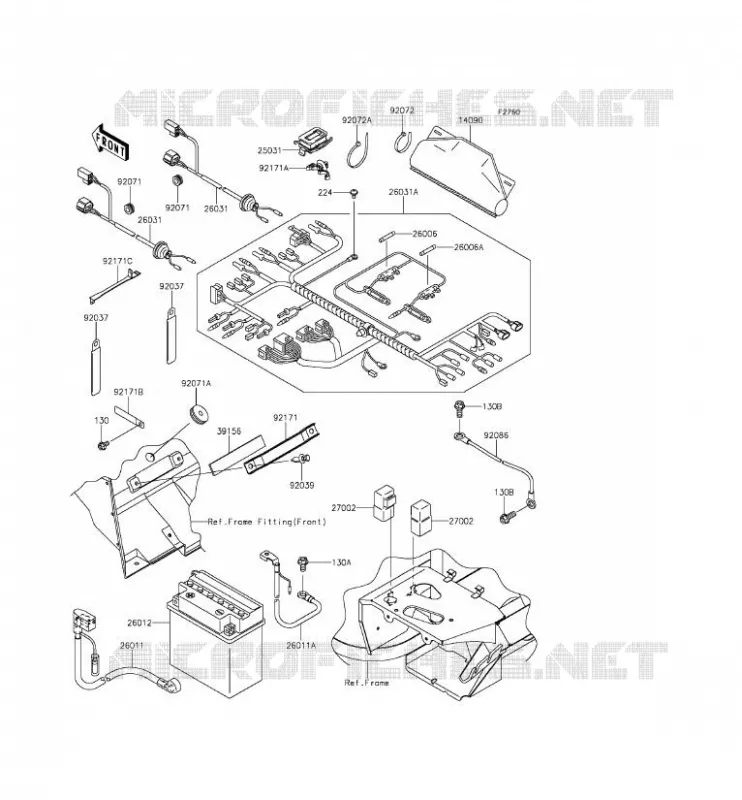 CHASSIS EQUIPMENT ELECTRIQUE Kawasaki SSV 400 2015 MULE 610 4X4 XC  KAF400DFF