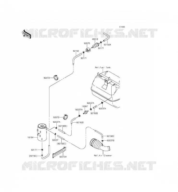 SYSTEME D'EVAPORATION CARBURANT Kawasaki SSV 400 2015 MULE 610 4X4 XC  KAF400DFF