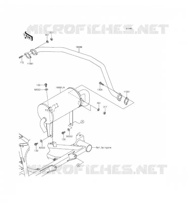 &Eacute;CHAPPEMENT Kawasaki SSV 400 2014 MULE 610 4X4 XC  KAF400EEF