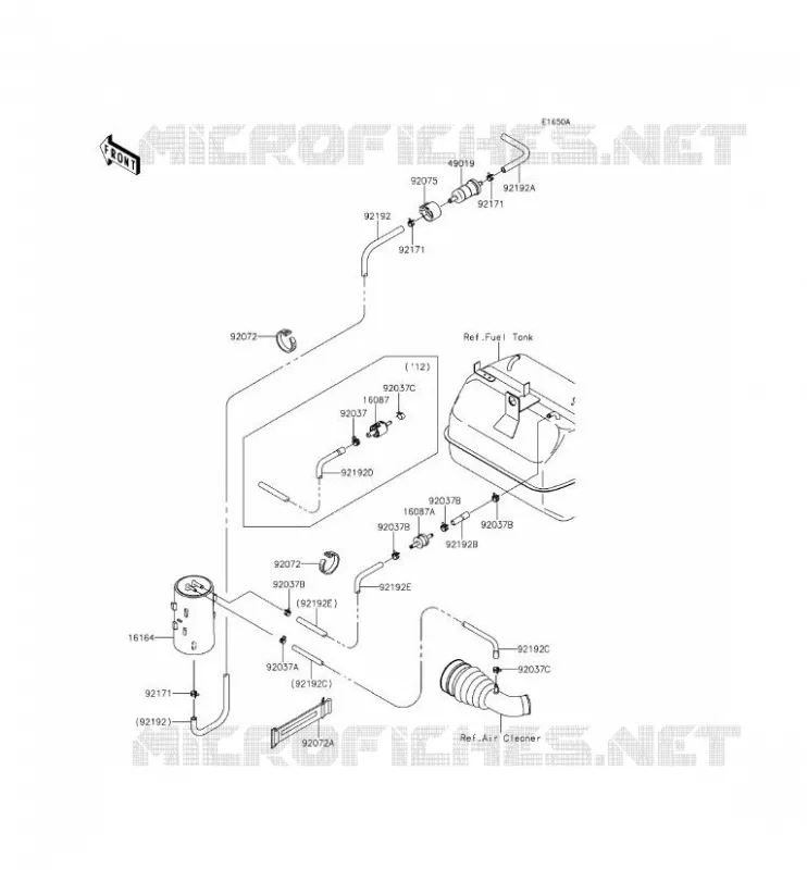 SYSTEME D'EVAPORATION CARBURANT Kawasaki SSV 400 2014 MULE 610 4X4 XC  KAF400EEF