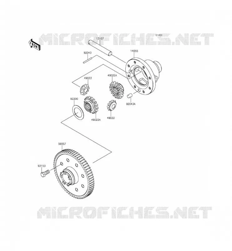 DIFFERENTIEL Kawasaki SSV 400 2014 MULE 610 4X4 XC  KAF400FEF