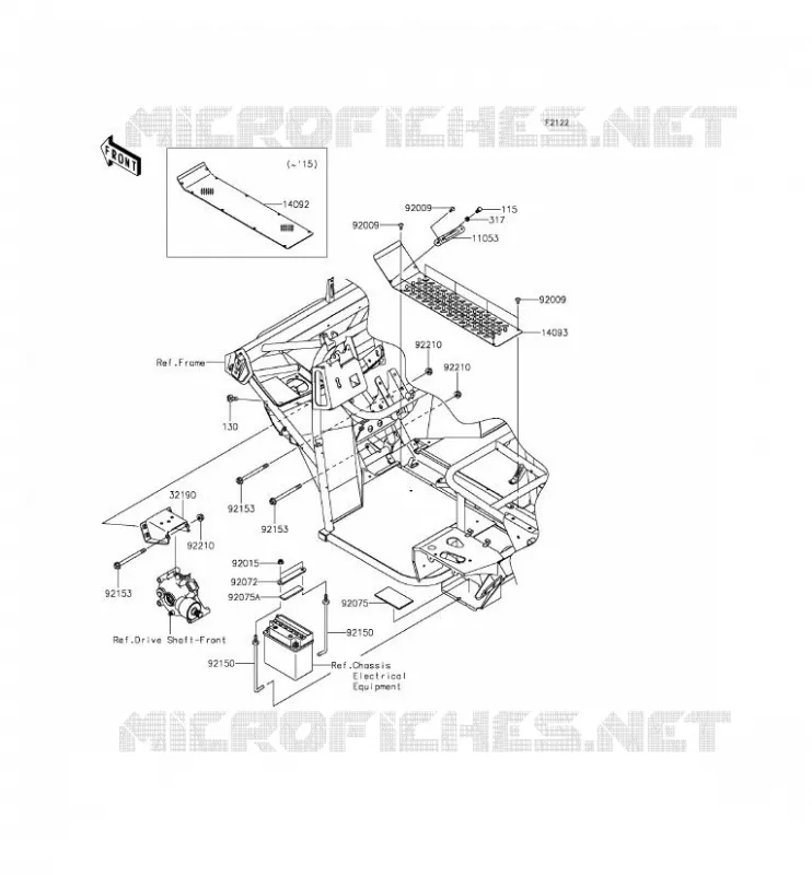 SUPPORT MOTEUR Kawasaki SSV 400 2014 MULE 610 4X4 XC  KAF400FEF