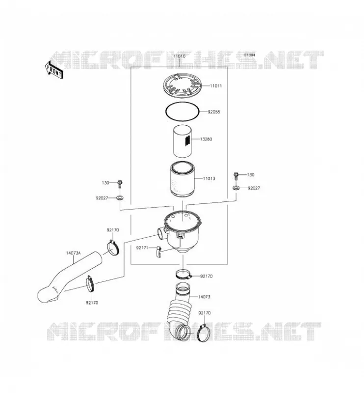 FILTRE A AIR - CONVERTISSEUR Kawasaki SSV 400 2016 MULE 610 4X4  KAF400GGF