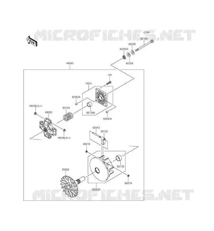 VARIATEUR Kawasaki SSV 400 2016 MULE 610 4X4  KAF400GGF