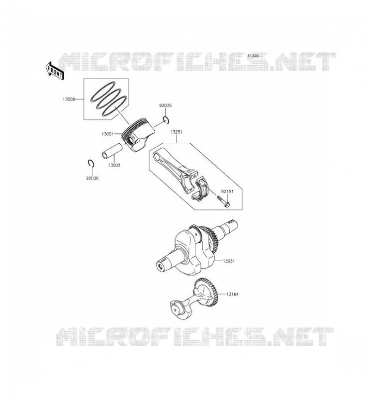 VILEBREQUIN/PISTON Kawasaki SSV 400 2016 MULE 610 4X4  KAF400GGF