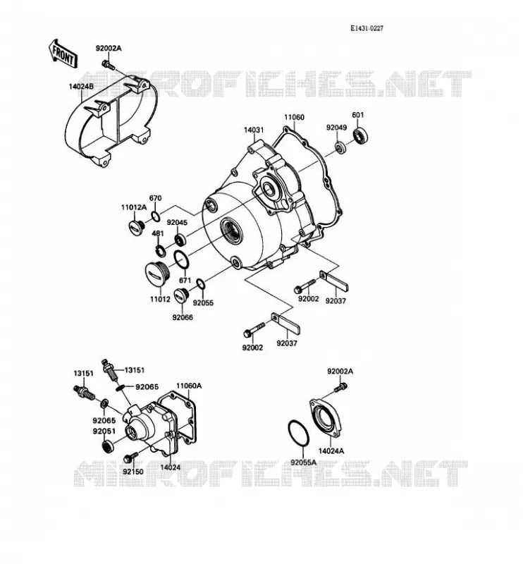 COUVERCLES MOTEUR Kawasaki SSV 450 no_year MULE 1000  KAF450-B1