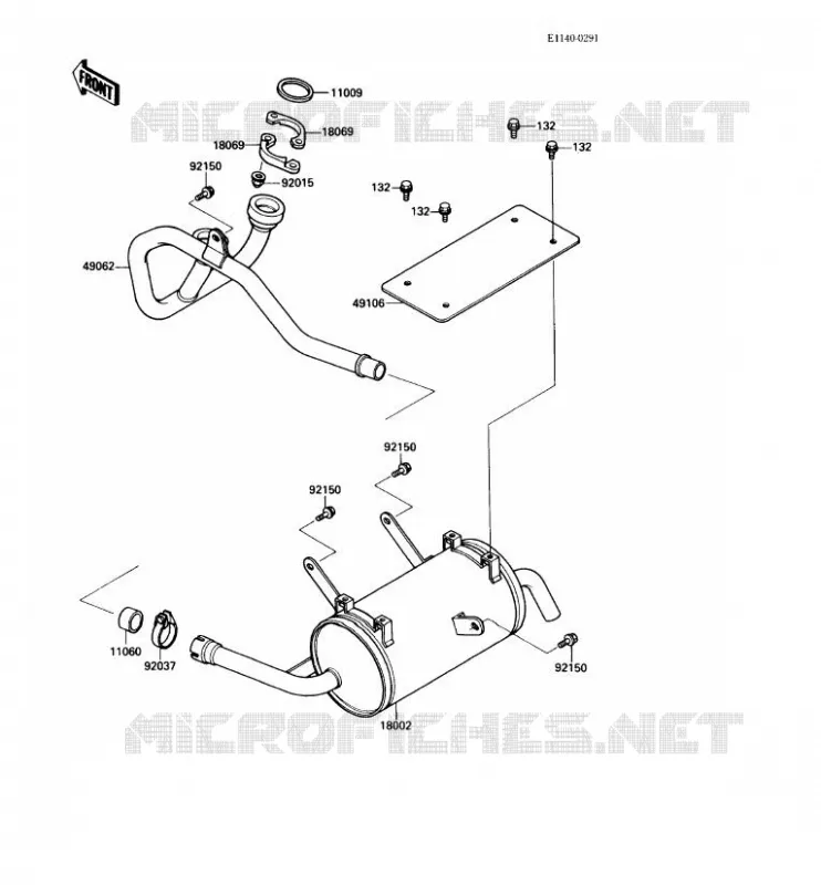 &Eacute;CHAPPEMENT Kawasaki SSV 450 no_year MULE 1000  KAF450-B1