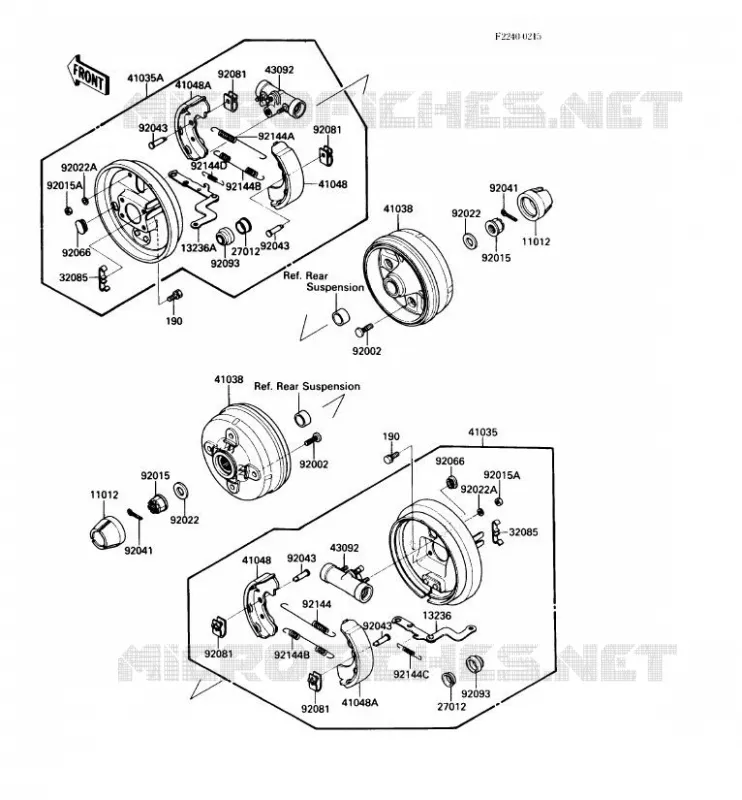 MOYEU ARRIERE/FREIN Kawasaki SSV 450 no_year MULE 1000  KAF450-B1