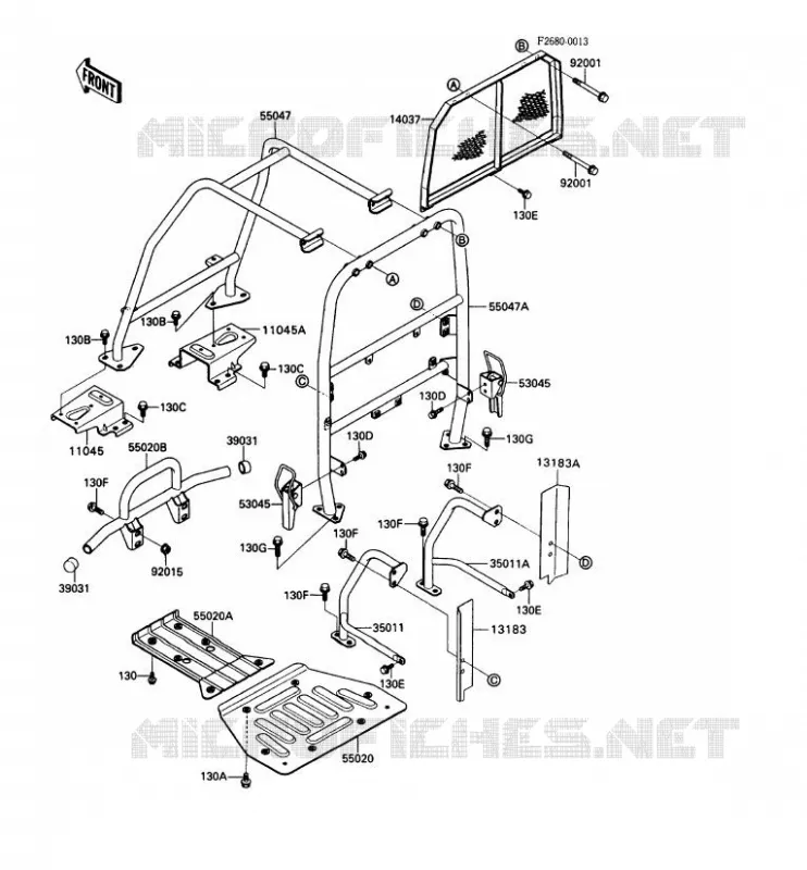 PROTECTION/CHASSIS CAB Kawasaki SSV 450 no_year MULE 1000  KAF450-B1