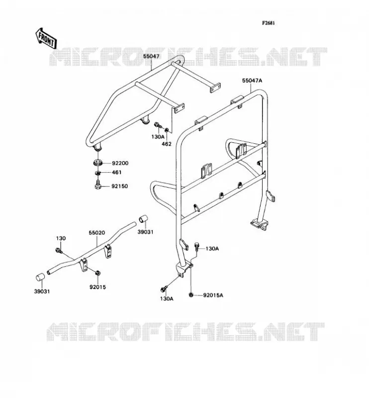 PROTECTION/CHASSIS CAB Kawasaki SSV 540 no_year MULE 2010  KAF540-C1