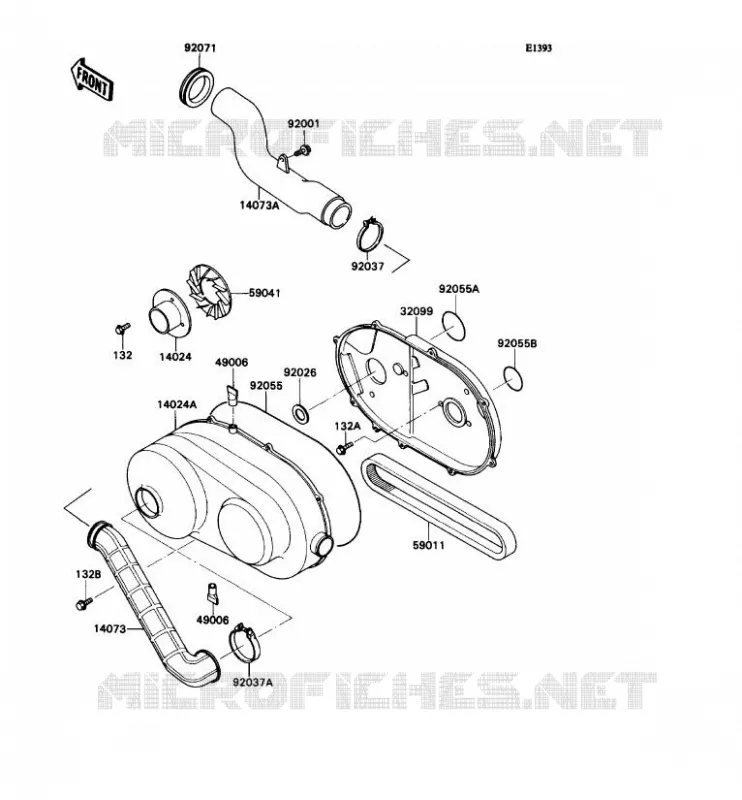 COUVERCLE CONVERTISSEUR Kawasaki SSV 540 no_year MULE 2020  KAF540-D1