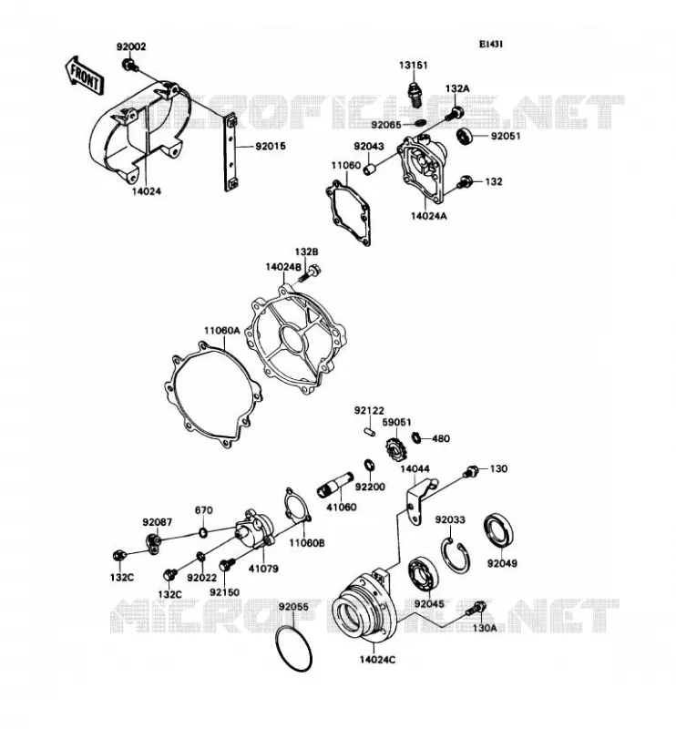 COUVERCLES MOTEUR Kawasaki SSV 540 no_year MULE 2020  KAF540-D1