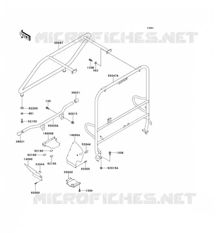 PROTECTION/CHASSIS CAB Kawasaki SSV 620 no_year MULE 2510  KAF620-A1
