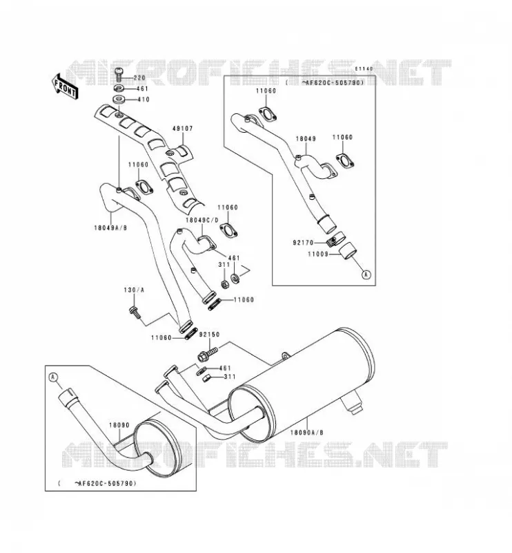 &Eacute;CHAPPEMENT Kawasaki SSV 620 no_year MULE 2510  KAF620-A2