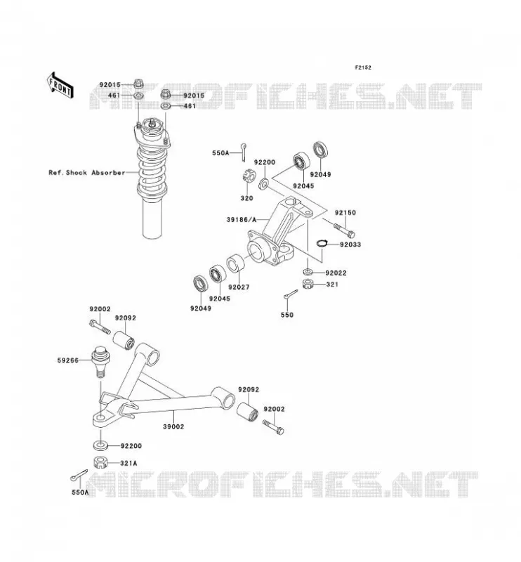AMORTISSEUR AVANT Kawasaki SSV 620 no_year MULE 2510  KAF620-A2