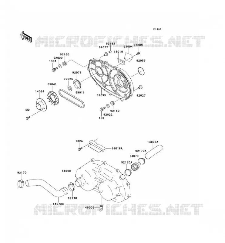 COUVERCLE CONVERTISSEUR/COURROIE Kawasaki SSV 620 no_year MULE 2510  KAF620-A2