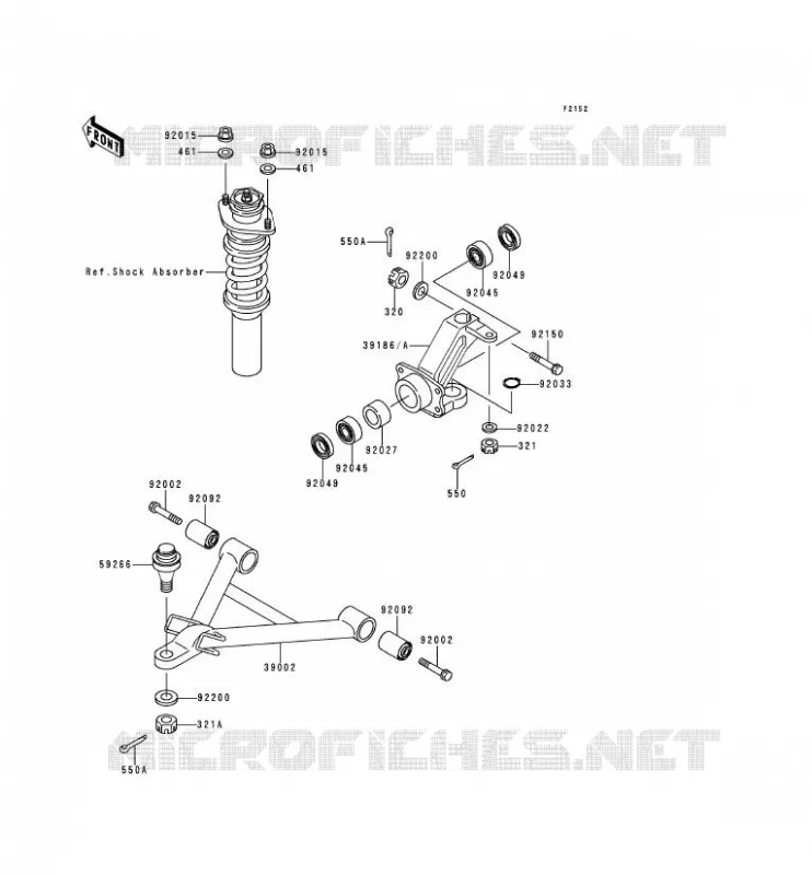 AMORTISSEUR AVANT Kawasaki SSV 620 no_year MULE 2510  KAF620-A4