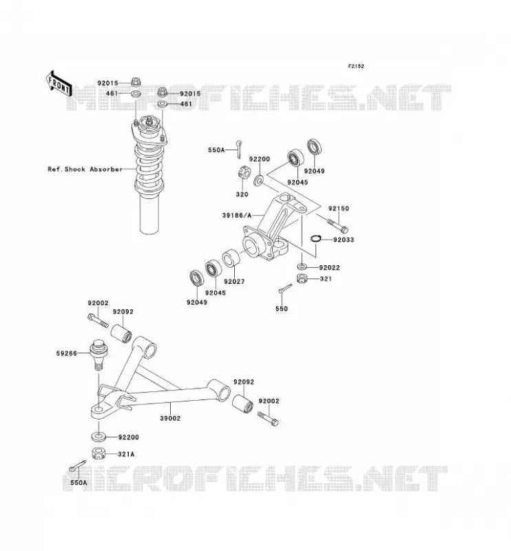 AMORTISSEUR AVANT Kawasaki SSV 620 no_year MULE 2510  KAF620-A4