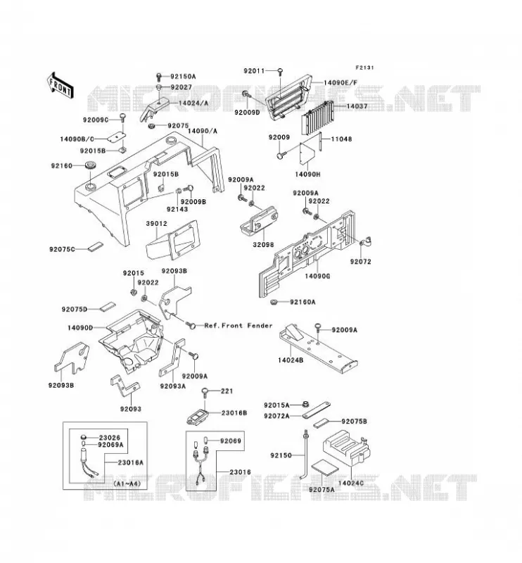 PIECE DE CADRE (COUVERTURE) Kawasaki SSV 620 no_year MULE 2510  KAF620-A4