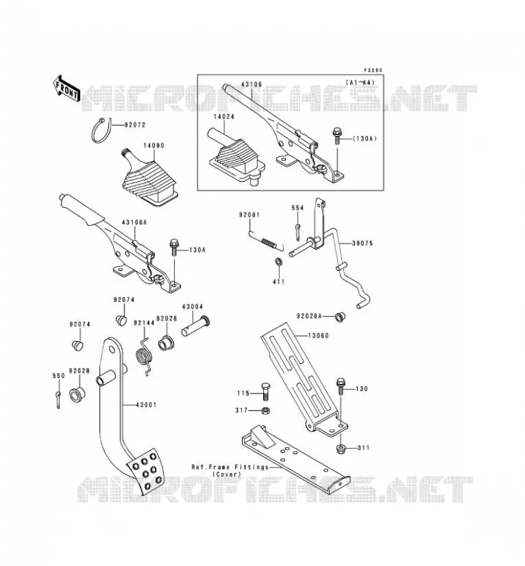 PEDALE DE FREIN Kawasaki SSV 620 no_year MULE 2510  KAF620-A5