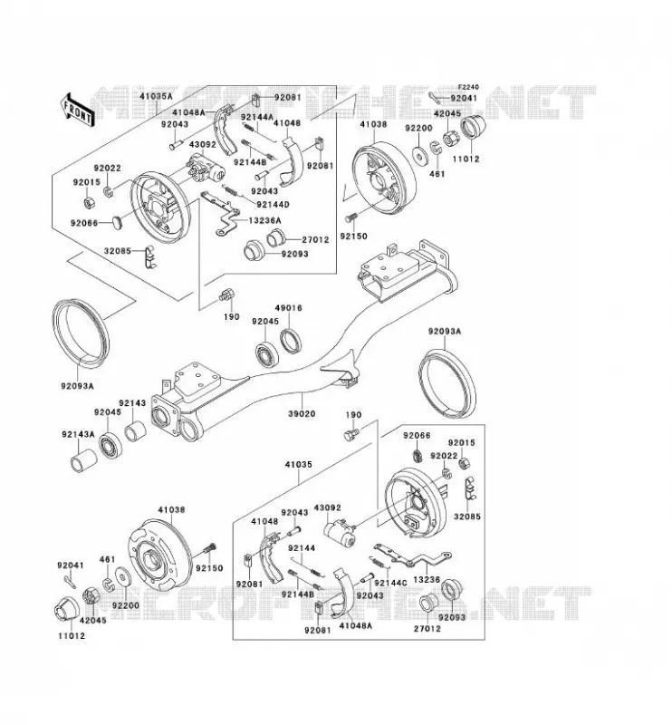 MOYEU ARRIERE/FREIN Kawasaki SSV 620 no_year MULE 2510  KAF620-A5