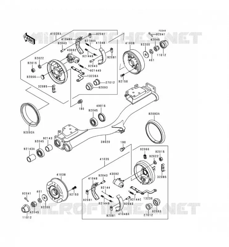 MOYEU ARRIERE Kawasaki SSV 620 2000 MULE 2510  KAF620-A6