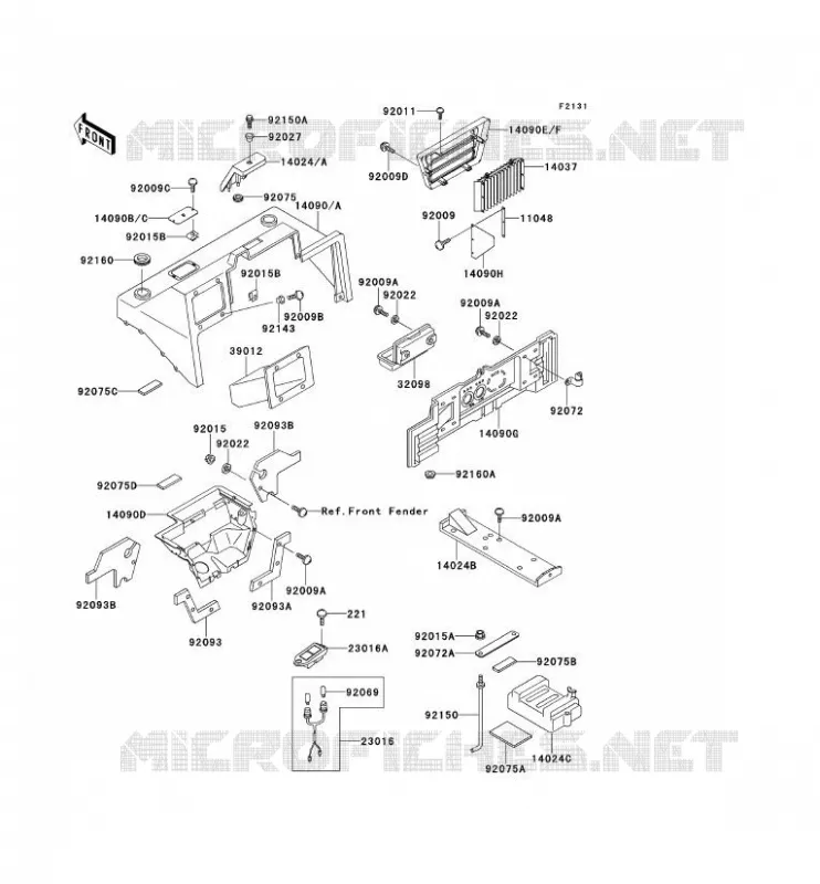 PIECE DE CADRE (COUVERTURE) Kawasaki SSV 620 no_year MULE 2510  KAF620-A6