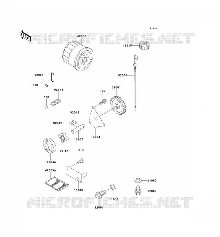 POMPE A HUILE/FILTRE &Agrave; HUILE Kawasaki SSV 620 no_year MULE 2510  KAF620-A6