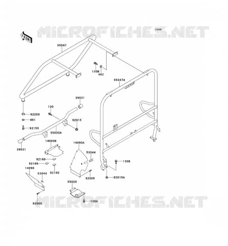 PROTECTION/CHASSIS CAB Kawasaki SSV 620 no_year MULE 2520  KAF620-B1