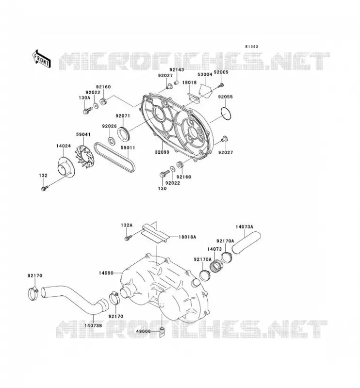 COUVERCLE CONVERTISSEUR/COURROIE Kawasaki SSV 620 no_year MULE 2520  KAF620-B3