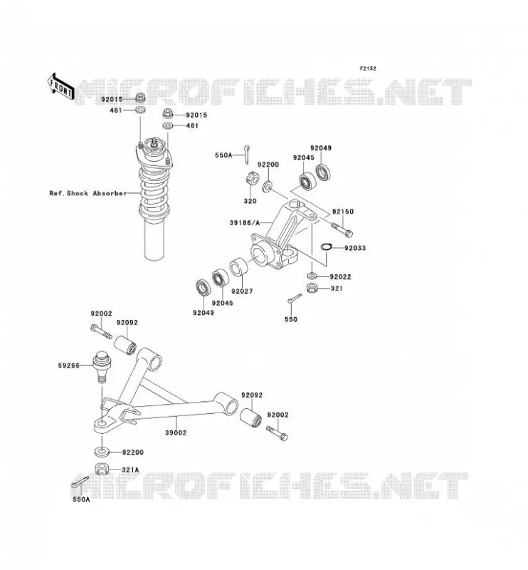 AMORTISSEUR AVANT Kawasaki SSV 620 no_year MULE 2520  KAF620-B5