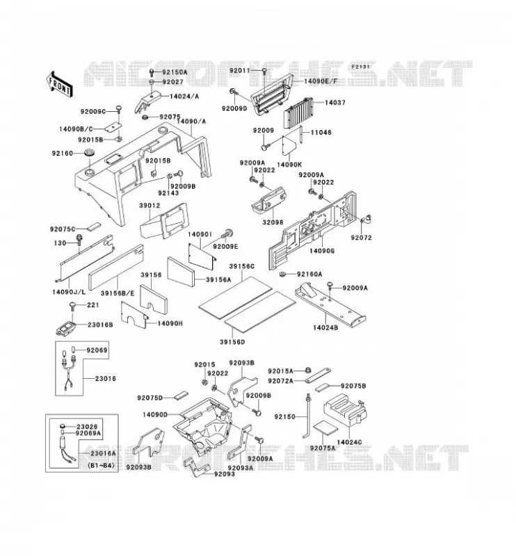 PIECE DE CADRE (COUVERTURE) Kawasaki SSV 620 no_year MULE 2520  KAF620-B5