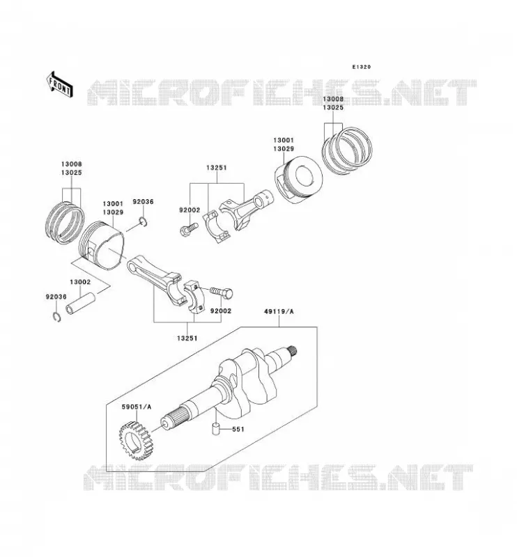 VILEBREQUIN/PISTON Kawasaki SSV 620 no_year MULE 2520  KAF620-B5