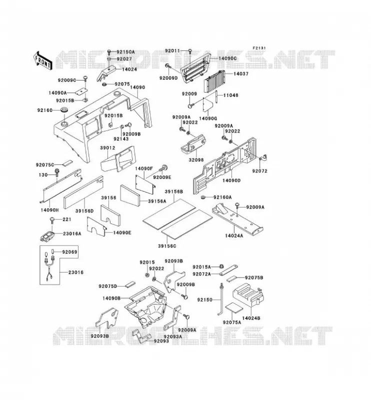 PIECE DE CADRE (COUVERTURE) Kawasaki SSV 620 no_year MULE 2520  KAF620-B6
