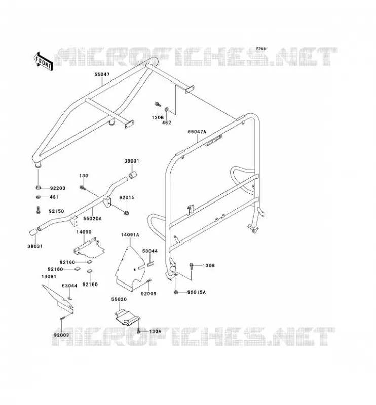 PROTECTION/CHASSIS CAB Kawasaki SSV 620 no_year MULE 2520  KAF620-B6