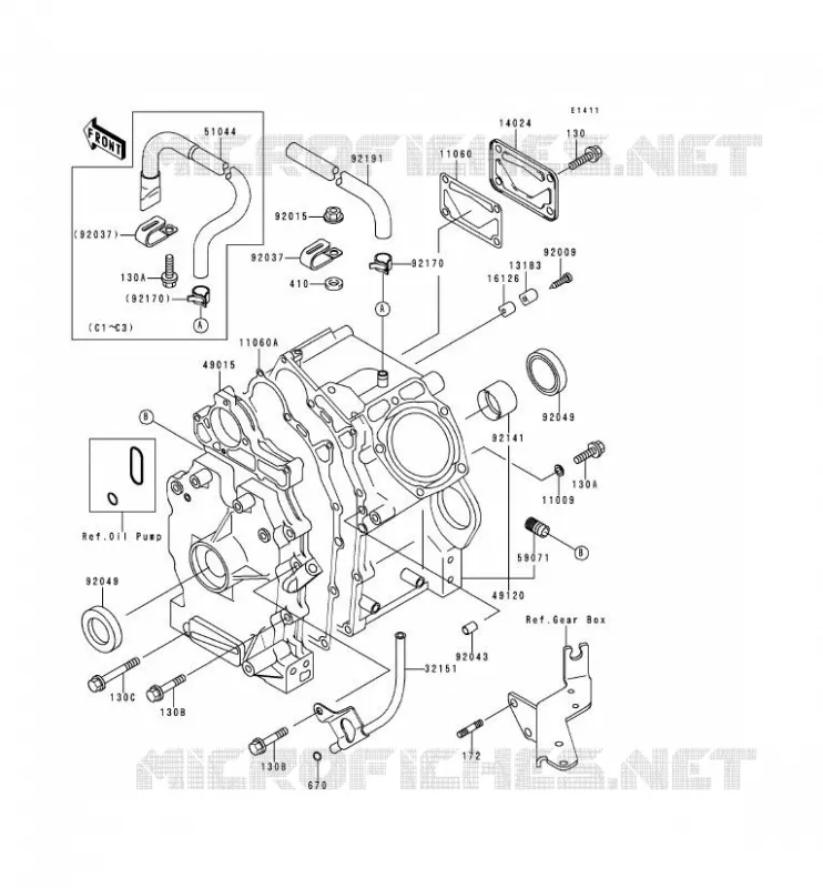 CARTER MOTEUR(S) Kawasaki SSV 620 1995 MULE 2500  KAF620-C1