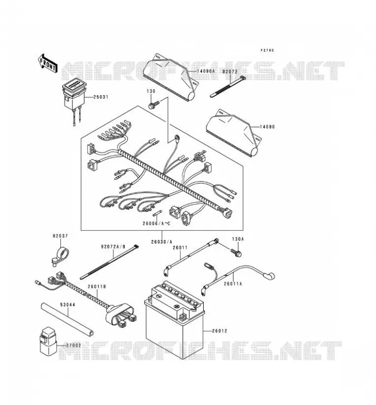 CHASSIS EQUIPMENT ELECTRIQUE Kawasaki SSV 620 1995 MULE 2500  KAF620-C1