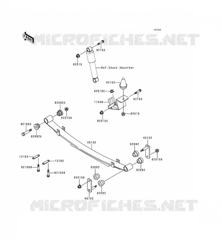 SUSPENSION ARRI&Egrave;RE Kawasaki SSV 620 1996 MULE 2500  KAF620-C2