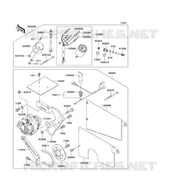 PIECE EN OPTION(GENERATEUR&COMPTEUR) Kawasaki SSV 620 no_year MULE 2500  KAF620-C2