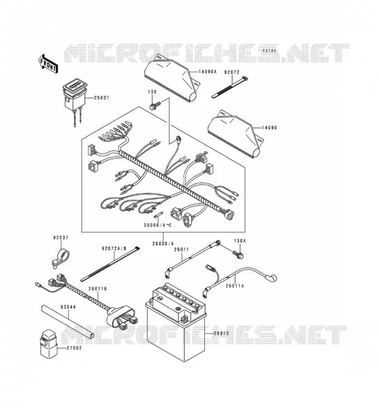 CHASSIS EQUIPMENT ELECTRIQUE Kawasaki SSV 620 1998 MULE 2500  KAF620-C4