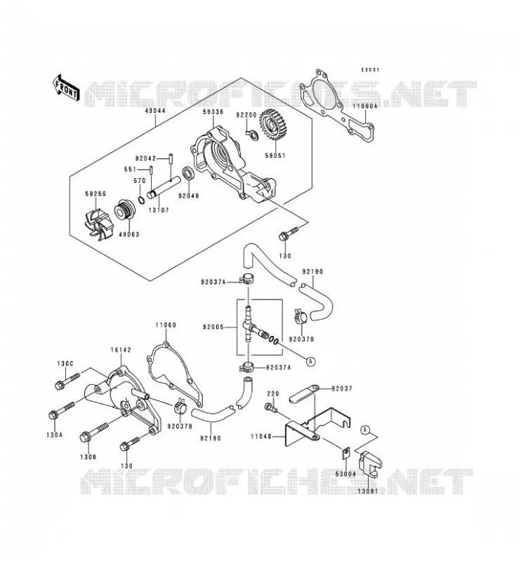 POMPE &Agrave; EAU Kawasaki SSV 620 1998 MULE 2500  KAF620-C4